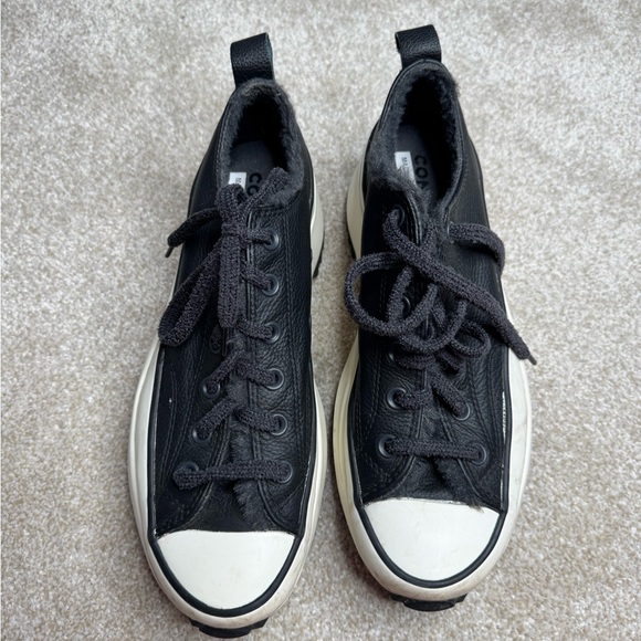 Converse Run star Hike black platform canvas sneaker w9.5/m6 - Picture 2 of 9